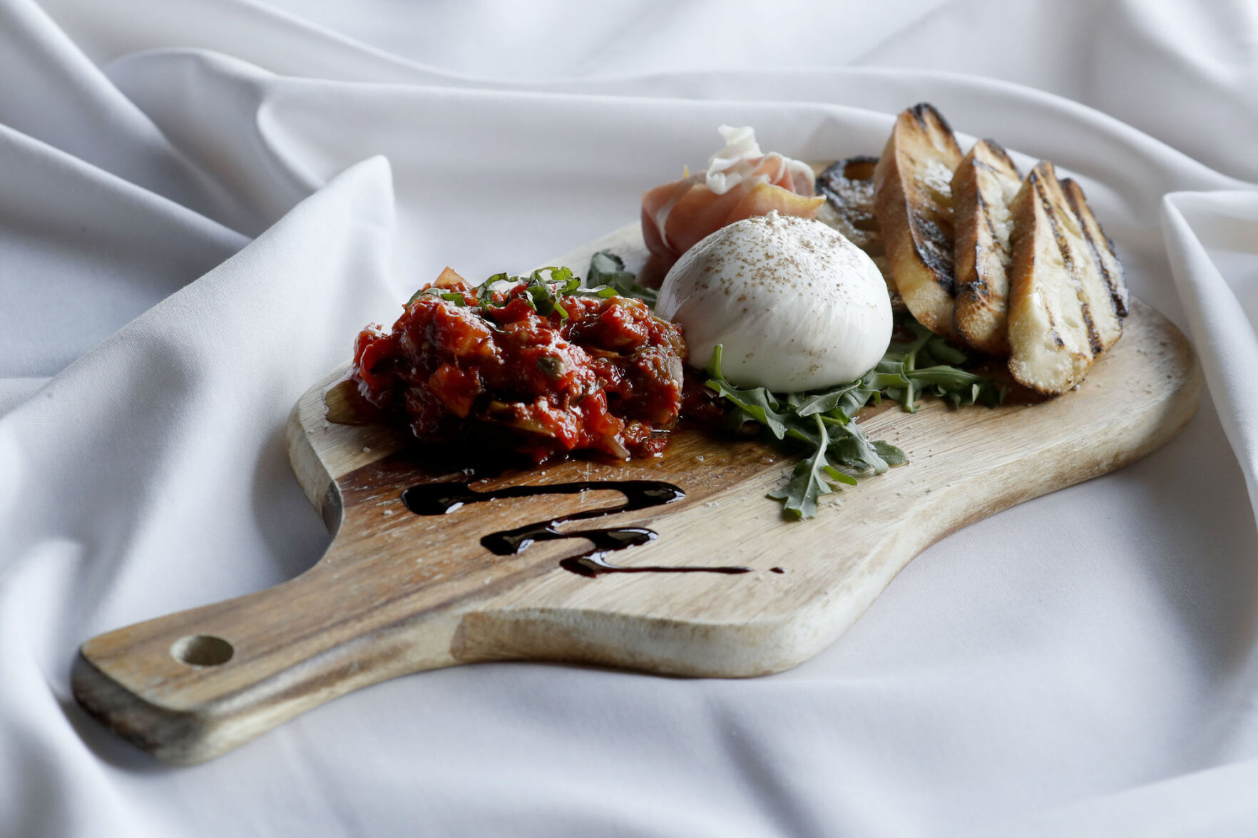 Burrata with caponata at 800 Maple